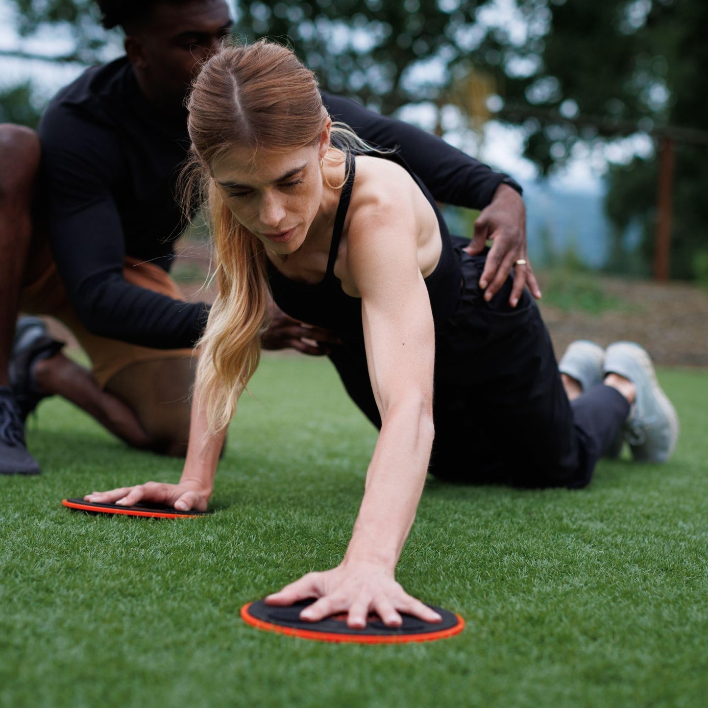 Stick Mobility TriSlider | Exercise Glider Discs, Balance and Stability Trainer for Hands & Feet to Improve Coordination and Engage Core Strength.