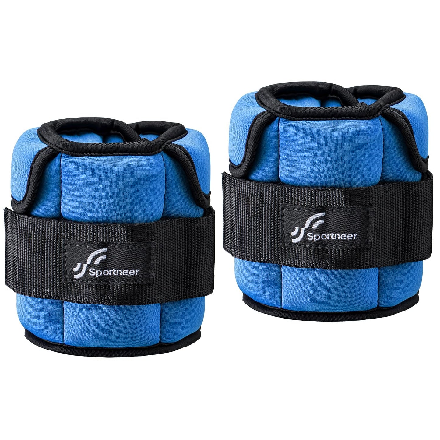 Sportneer Adjustable Ankle Weights: Upgraded Adjustable - Easy Pick & Place Leg Weights Cuffs Weights for Gym Fitness Yoga Walking Running Aerobics (Sapphire Glow, 5 lbs x 2)