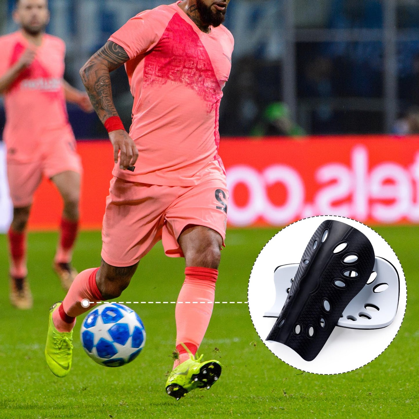 HINZIC 2pcs Soccer Shin Guards, Breathable Shin Guard Pads, Football Game Gear Protective EVA Cushion for Youth Men Women- Black