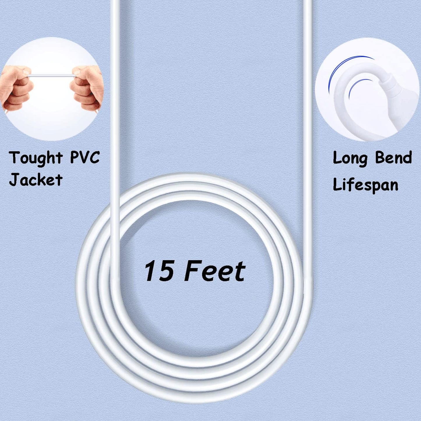 15ft, 2 Pack 2.0 Costyle USB Extension Cable White USB Extender Cable Type A Male to A Female Extension Cable Long USB