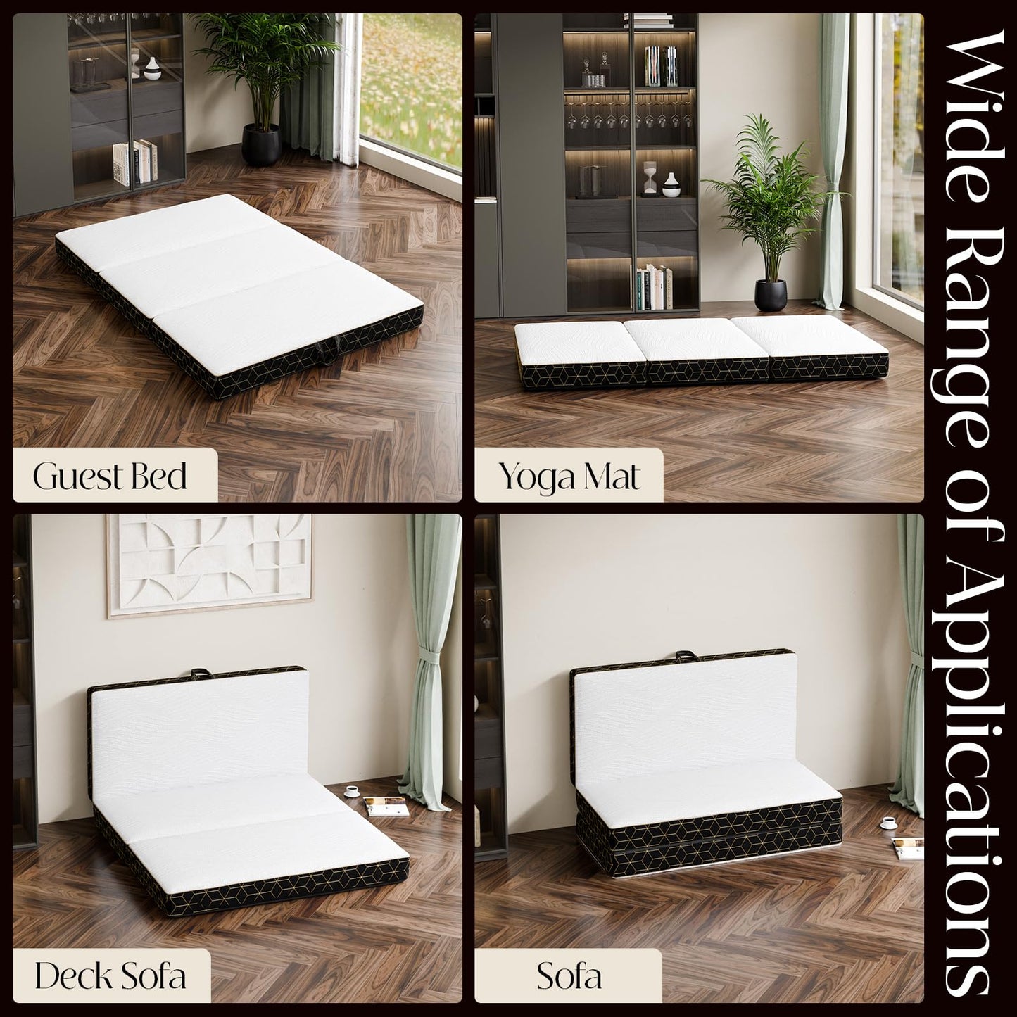 GEMBED Tri-Fold Pad - 4 Inch Full, 73"x52"x3.8"