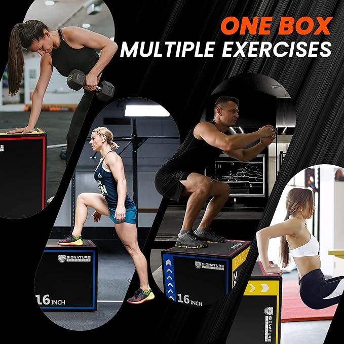 Plyo Box, 3-in-1 Foam Plyometric Jump Box, Box Jump for for Home Gym Training Fitness Workout Exercise, Multiple Colors
