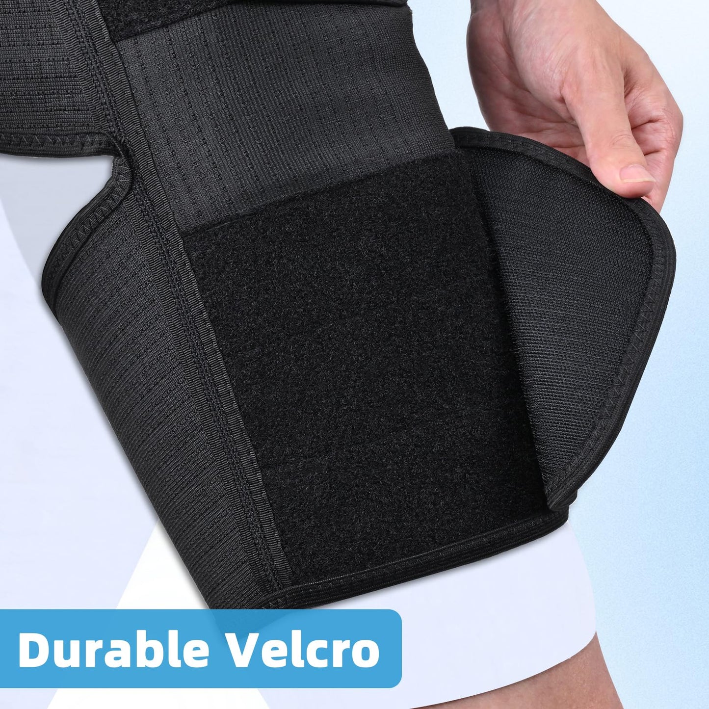 Tenbon Adjustable Hip Brace for Sciatica Pain Relief & Sacroiliac Support - Compression Wrap for Hamstring, Hip Flexor, Groin Injuries, Thigh Stabilizer - SI Joint Belt for Men & Women (M/Left)