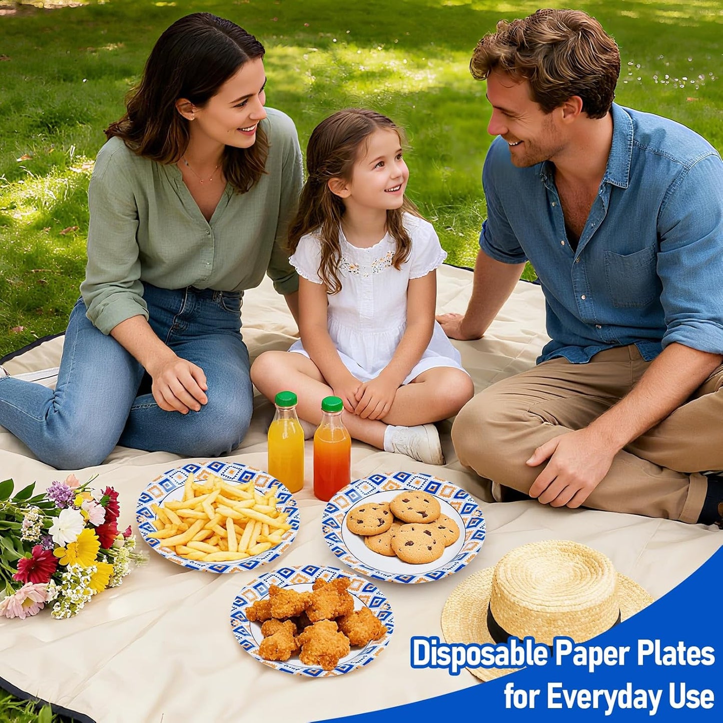 Regine Switzerland 120 PCS Disposable Paper Plates - 9 Inch Heavy Duty, Cut Proof & Soak Proof for Parties & Picnics