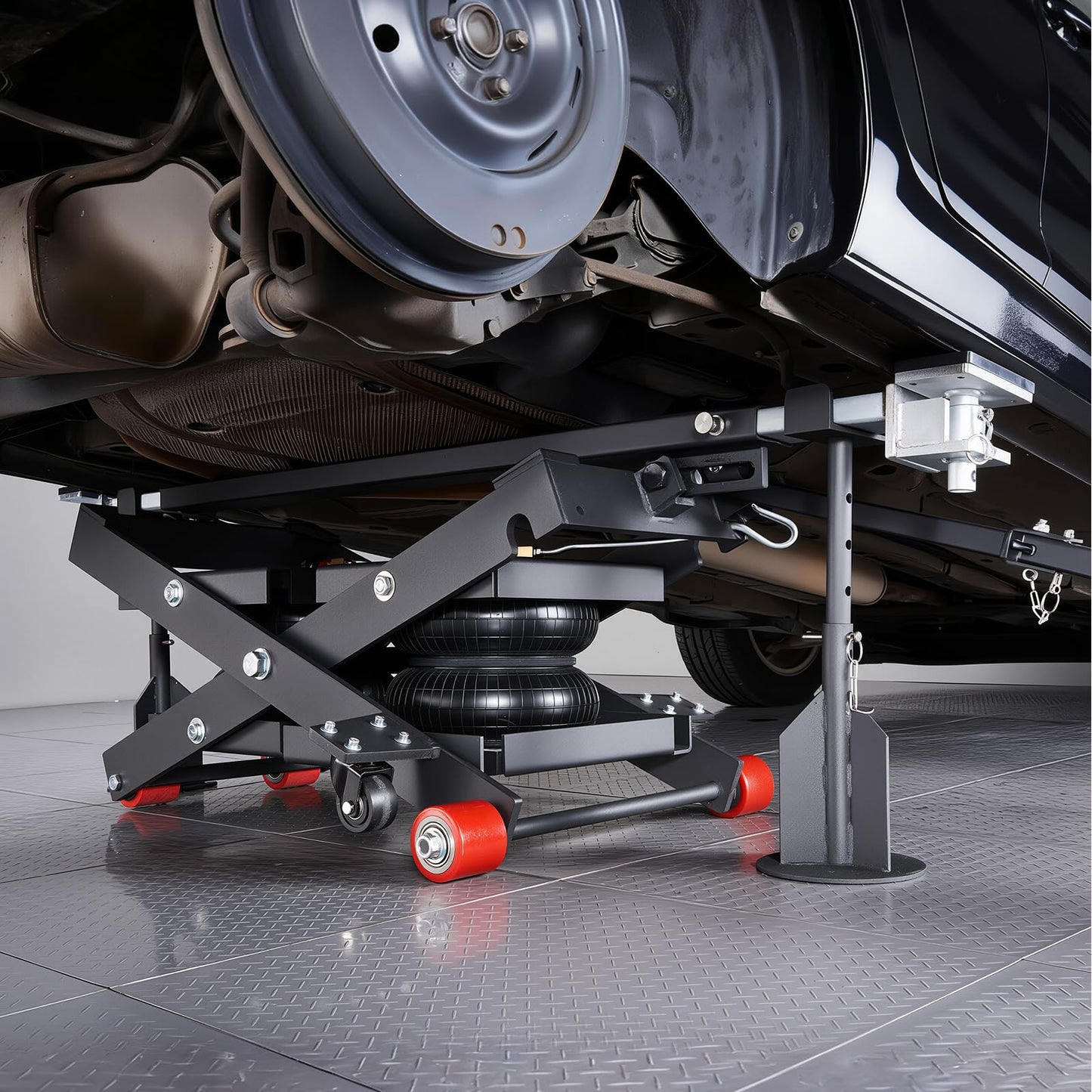 VEVOR Air Portable Car Lift, 6613 lbs/3 Ton Capacity, 21.7 inch Max Height, Adjustable Portable Air Car Lift with Airbag, Support Stands, Wheel Chocks, Rubber Pads, Heavy-Duty for Sedan SUV Pickup