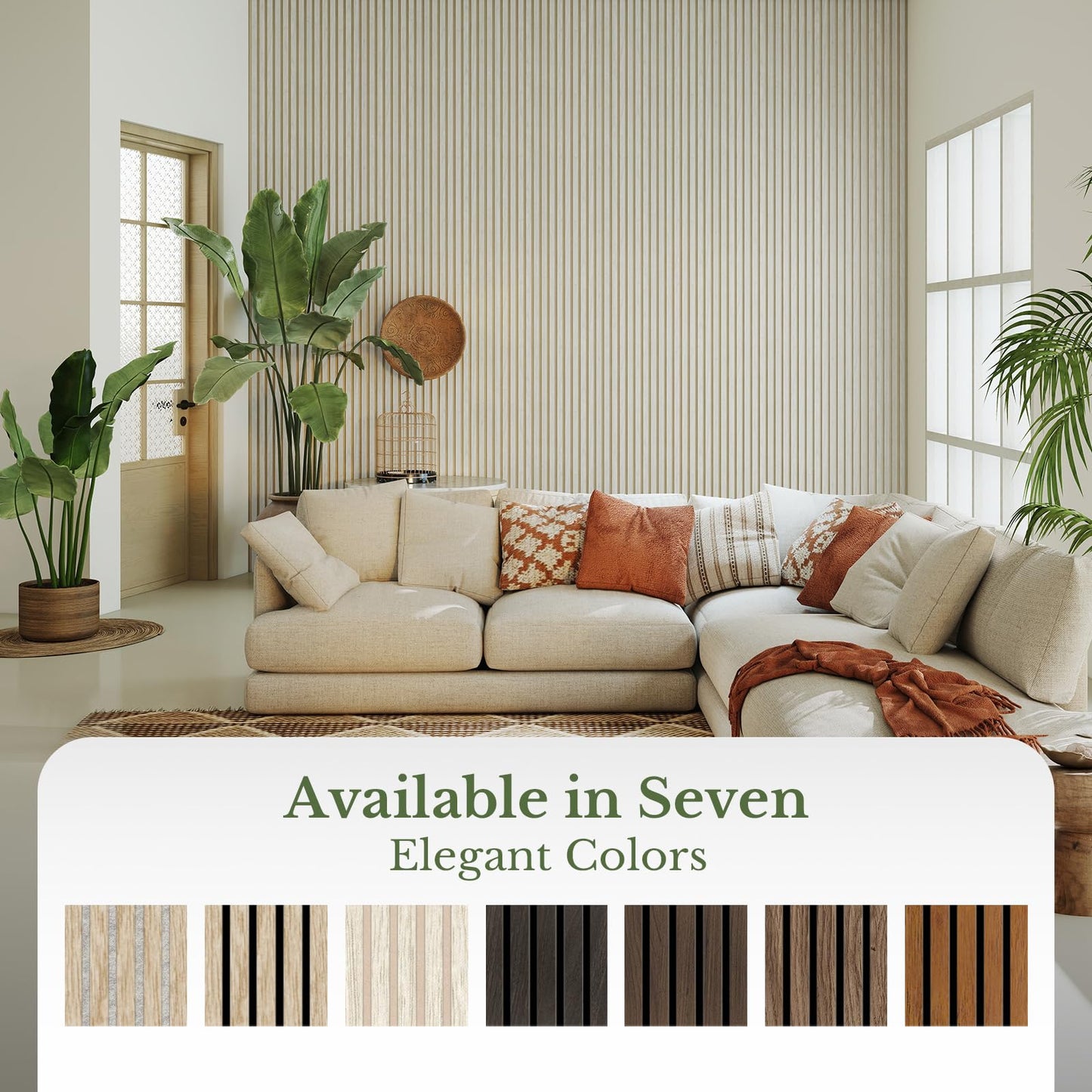 MISSDAY Wood Slat Acoustic Wall Panels, 4 Packs 47.2" x 23.6" White Soundproof Panel For Interior Wall Decor Noise Absorbing-3D Textured Wooden Panel Sound-Absorbing for Home, Office, Studio