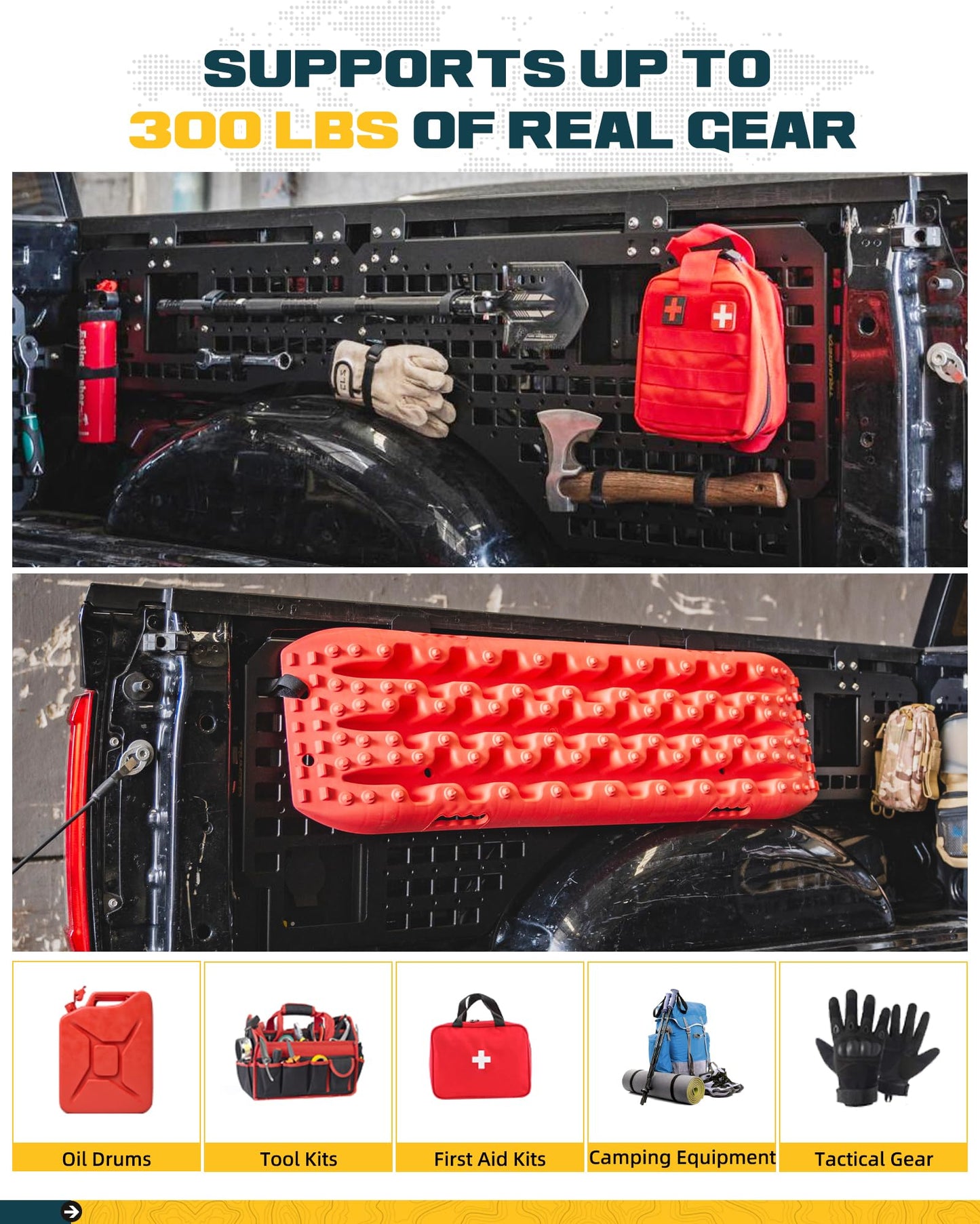 Trumgeta Side Bed MOLLE Panel Fit for 2022-2025 2026 Toyota Tundra 5.5 Feet with Truck Rail Truck Storage Organizer System