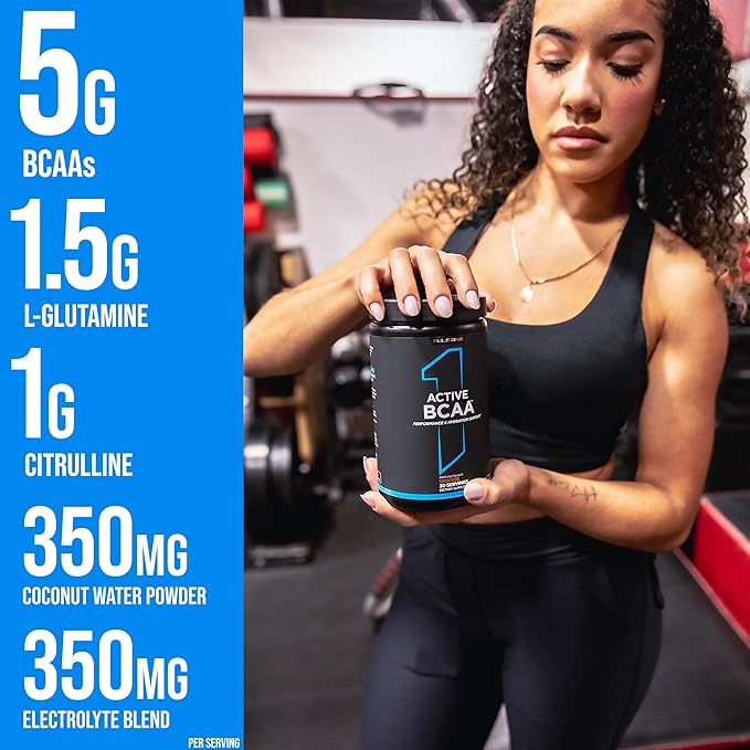 Rule 1 Active BCAA - Performance, Hydration, and Recovery Support with 5g BCAAs + Electrolytes, L-Glutamine, and Citrulline (30 Servings, Grape)