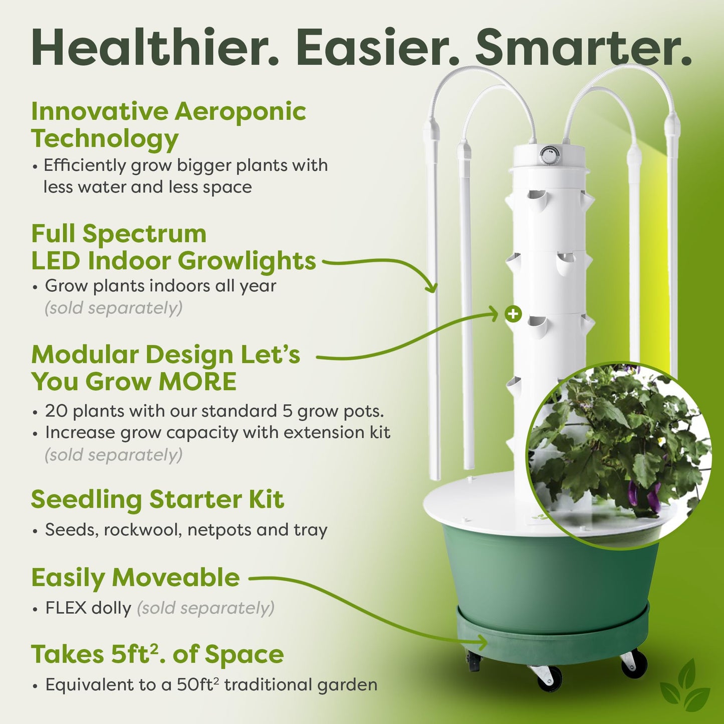 Tower Garden Flex Aeroponic Vertical Growing Tower