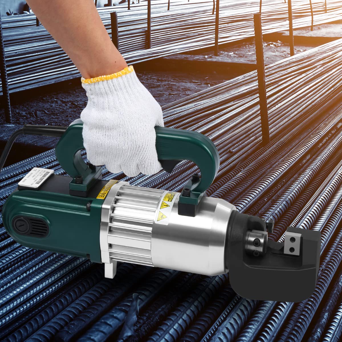 Yisuosi-Ye Electric Hydraulic Rebar Cutter, 1200W Rebar Cut-Off Machine, Cuts 3/20inch (4mm) to 3/4inch (20mm) Rebar In 3 Sec
