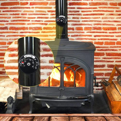 Frienda 2 Pieces Wood Stove Thermometer Magnetic Oven Temperature Meter for Wood, Gas, Pellet Stoves Fire Stove Pipe Thermometer for Avoiding Fan Destroyed by Overheating