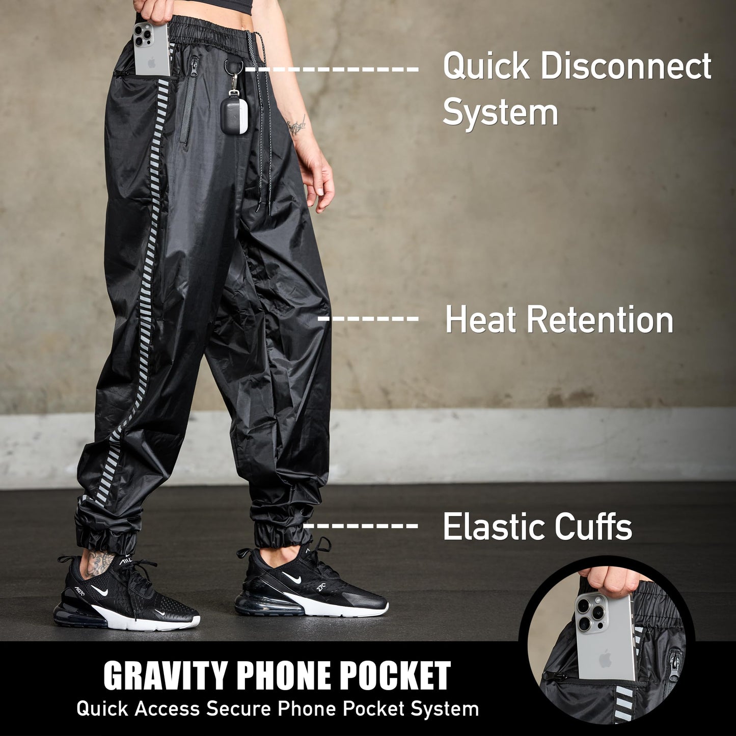 Elite Sports Sauna Suit for Weight Loss Men & Women Boxing MMA Wrestlers Gym Sweat Hoodie Sauna Suits Wrap Full Body Workout (Black, X-Large)