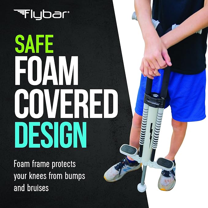 Flybar Master Pogo Stick for Kids Ages 9+, 80–160 lbs – Easy Grip Handles – Active Exercise Toy for Tweens & Teens – Outdoor Toy with Non-Slip Foot Pegs for Boys and Girls – No Assembly Needed