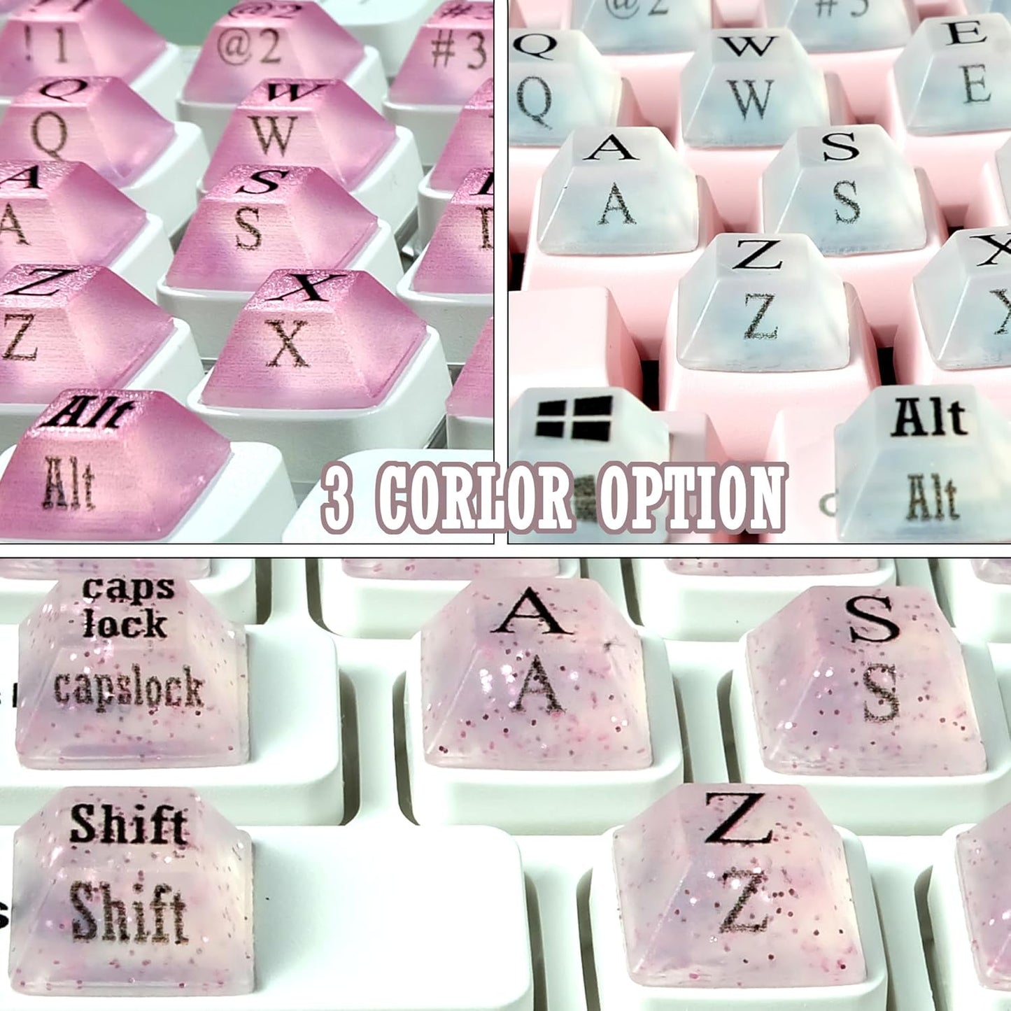 Zooplan 80 Pcs Self-Adhesive PC Keyboard Keys for Long Nails Typing and Gaming, Anti-Damage Symbolic and Alphanumeric