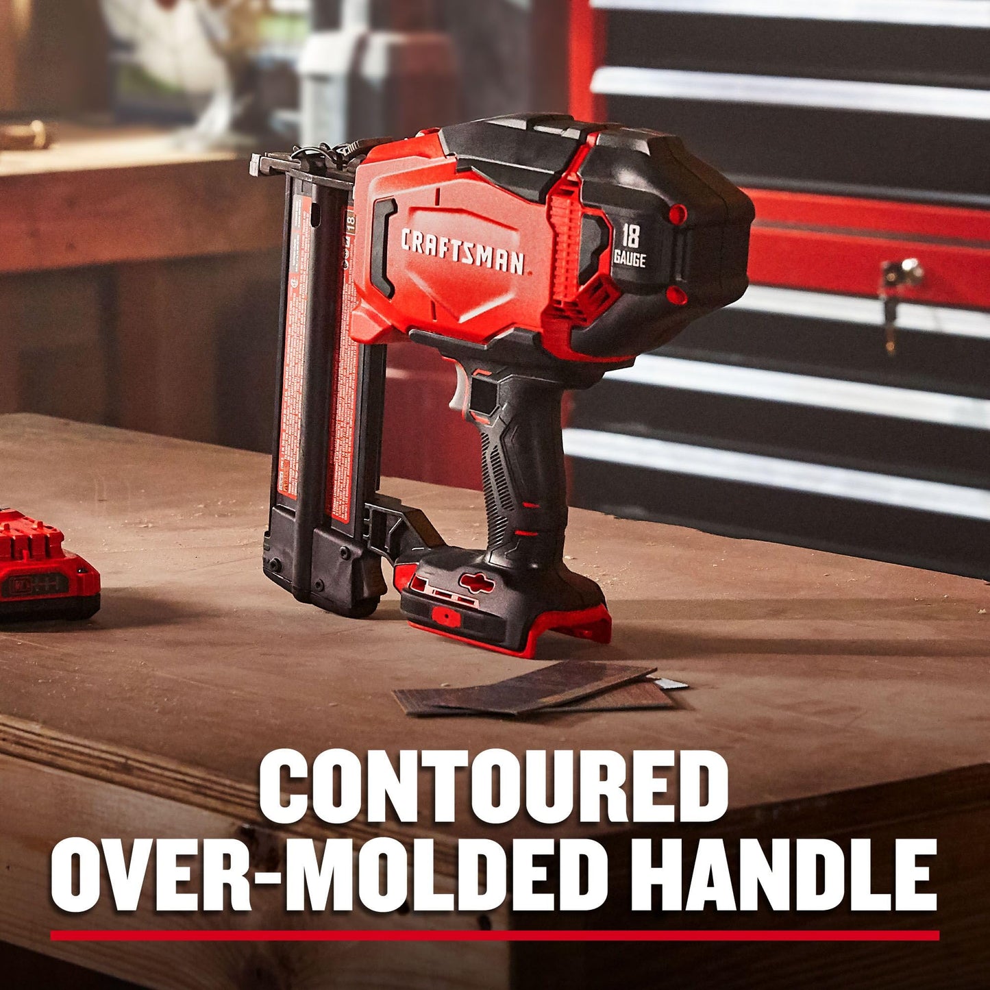 CRAFTSMAN V20 Cordless Brad Nailer, 18 Gauge Nail Gun, with Battery and Charger (CMCN618C1)