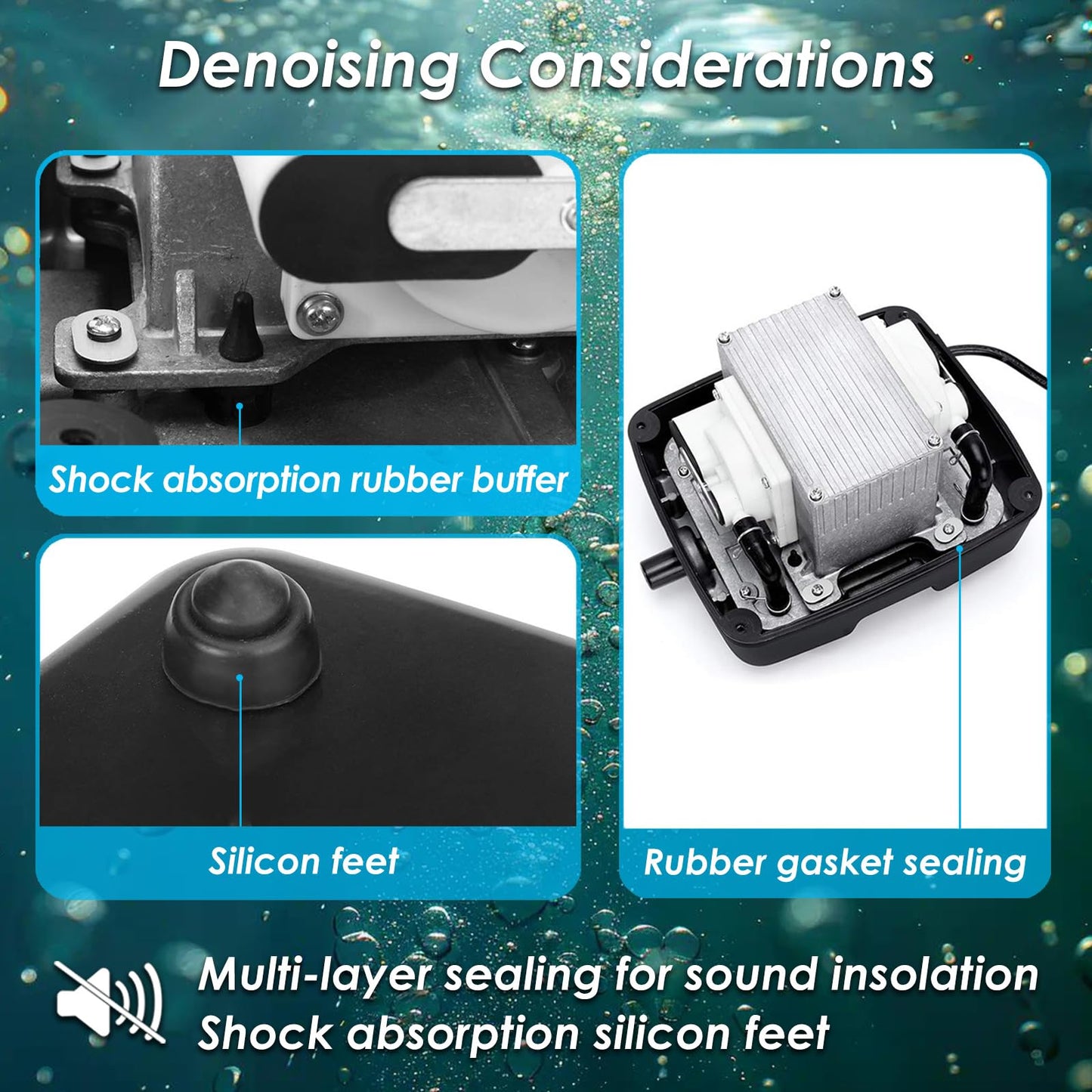 VCRAZE Powerful Linear Air Pump, KP-80 Pond Air Pump Pond Aerator, 1350GPH Aeration System for Koi Pond Aeration, Aquarium, Waste Treatment, Fish Farm, Seafood Restaurant