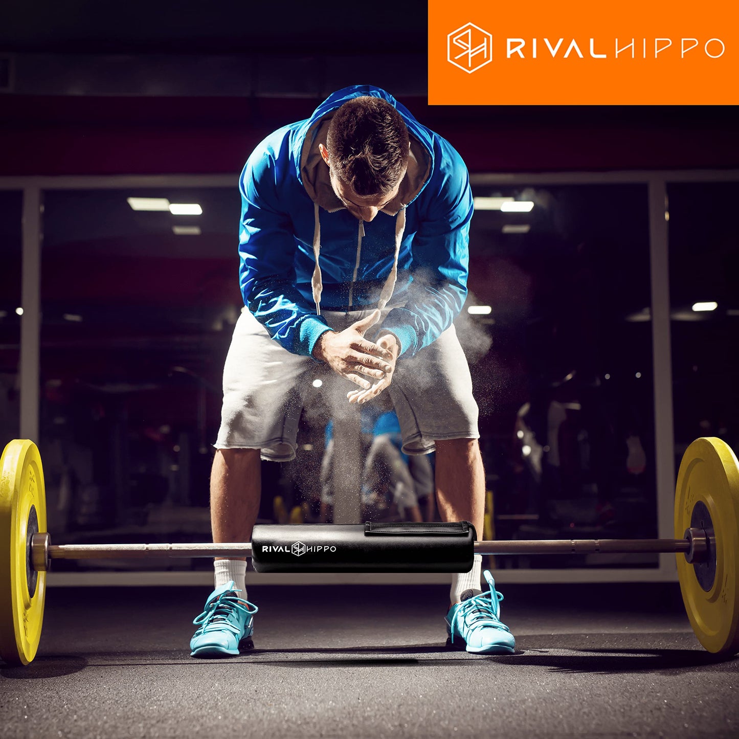 Premium Hip Thrust Pad and Squat Pad - Non-Slip Barbell Pad Stays in Place Secure, Bar Pad for Comfortable Squats Lunges Glute Bridges, Built-In Safety Straps, Reinforced PU Leather Cover - Olympic Bar and Smithmachine