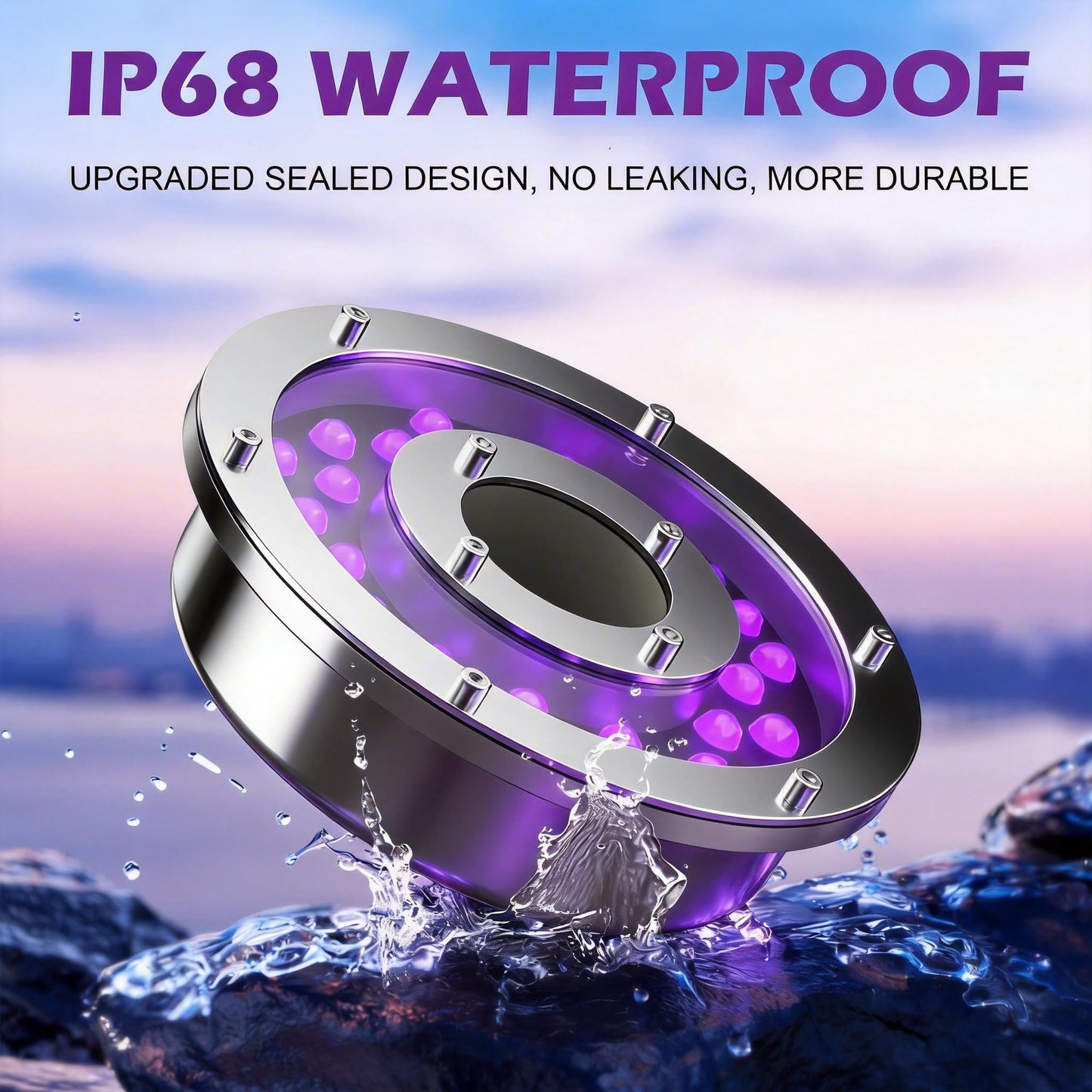 Large Energy-Efficient 1HP Pond Aerator with Automatic 5-Color Changing LED Lighting – 15000 GPH 750W Floating Fountain Pump for Ponds & Lakes, Includes 100ft Cable & Timer Controller