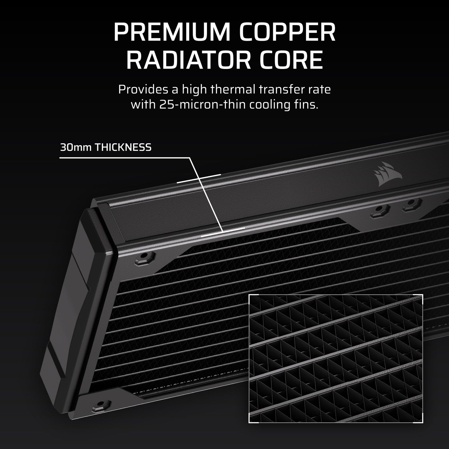 CORSAIR Hydro X Series XR5 420mm V2 Custom Cooling Radiator – Compatible with iCUE Link Fans, 3x140mm Fan Mounts, Screw Protection Plates, G1/4” Threads – Black