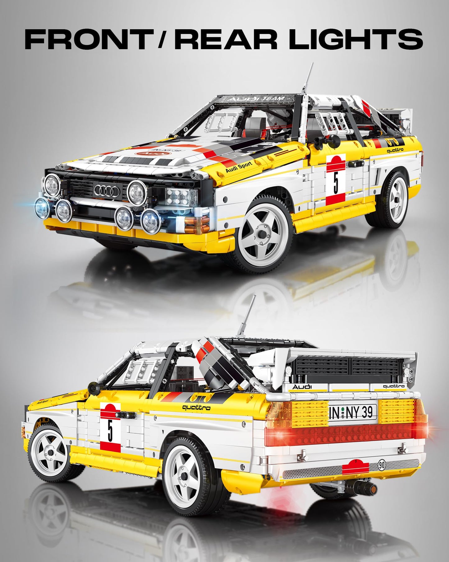 Audi Sport Quattro S1 Model Car Building Kit, 1/8 Scale Audi Officially Licensed Compatible with Techinc Car, Collectible for Adults, Home Office Décor Gift for Racing Fans Age 14+ (3,887 PCS)