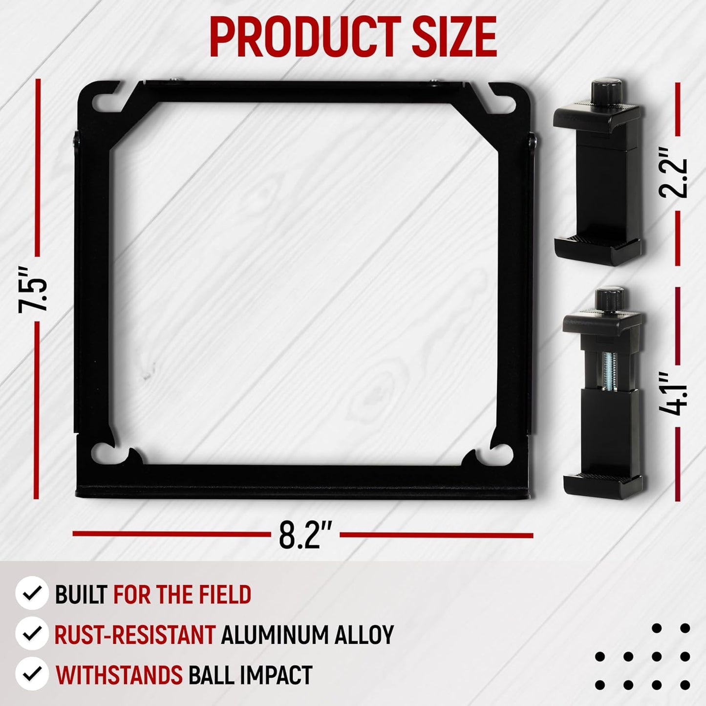 Cell Phone Fence Mount with Sunshade, Aluminum Fence Camera Mount Holder for Streaming & Recording Games, Anti-Overheat