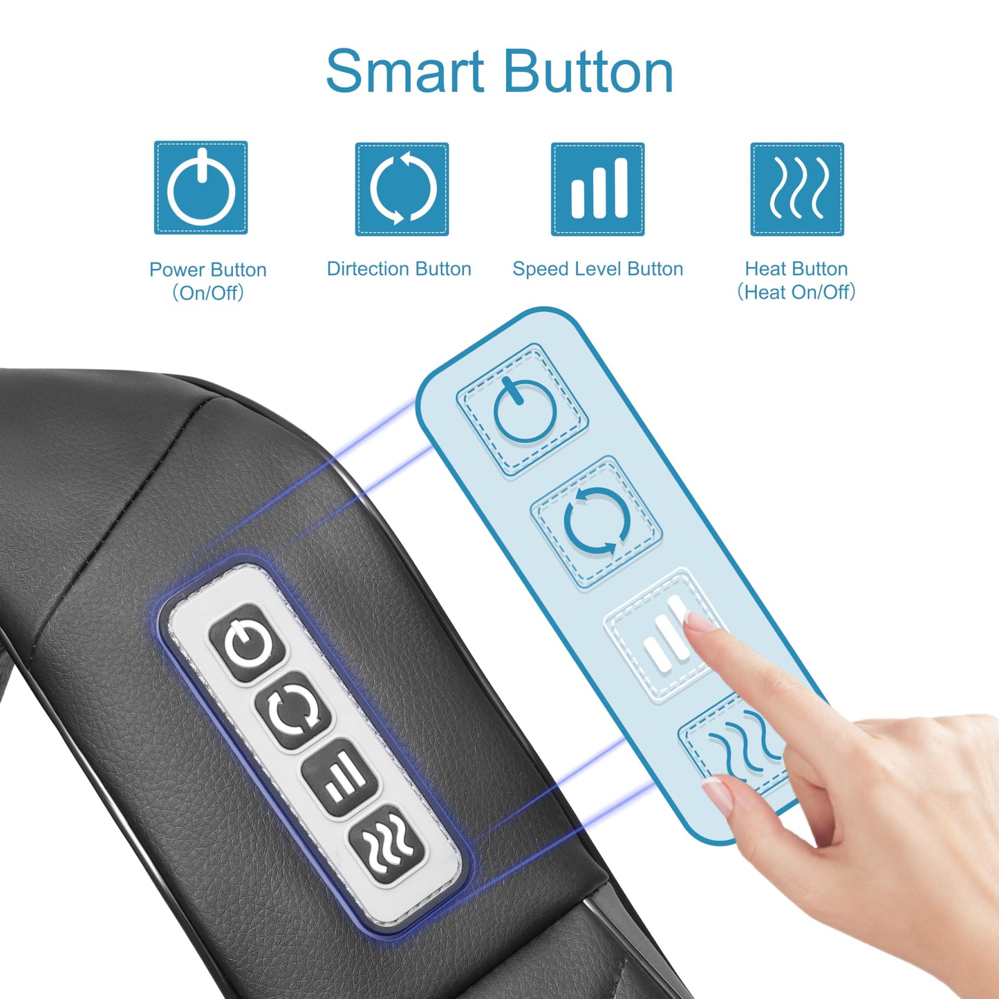 UFFAE Shiatsu Neck and Back Massager with Heat, Electric Deep Tissue Kneading Neck and Shoulder Massage, Best Gifts for Women Men Mom Dad Mothers Fathers Day Birthday Gift, Black (NOT Cordless)