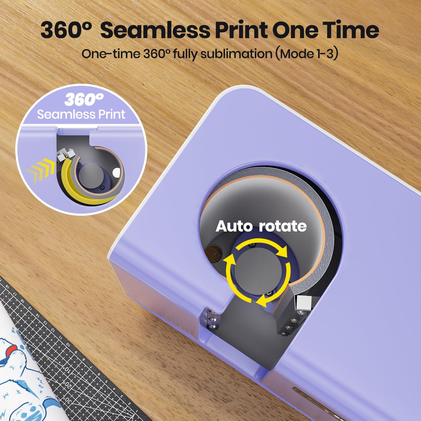 EENOUR Auto Tumbler Heat Press Machine, Automatic Rotating Tumbler Press, Pressure Setting Mug Press for Seamless Print, Even Heating Cup Press, for 11-32oz Sublimation Tumblers, Mugs, Glasses