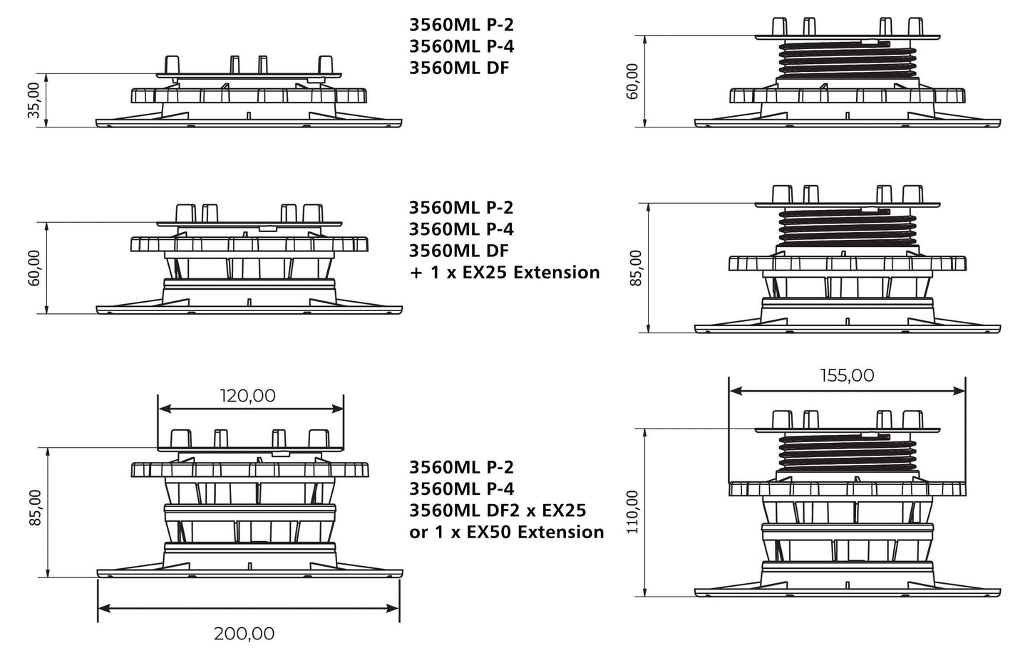 StrataRise Multi-Level Decking & Flooring Support Pedestal (10)