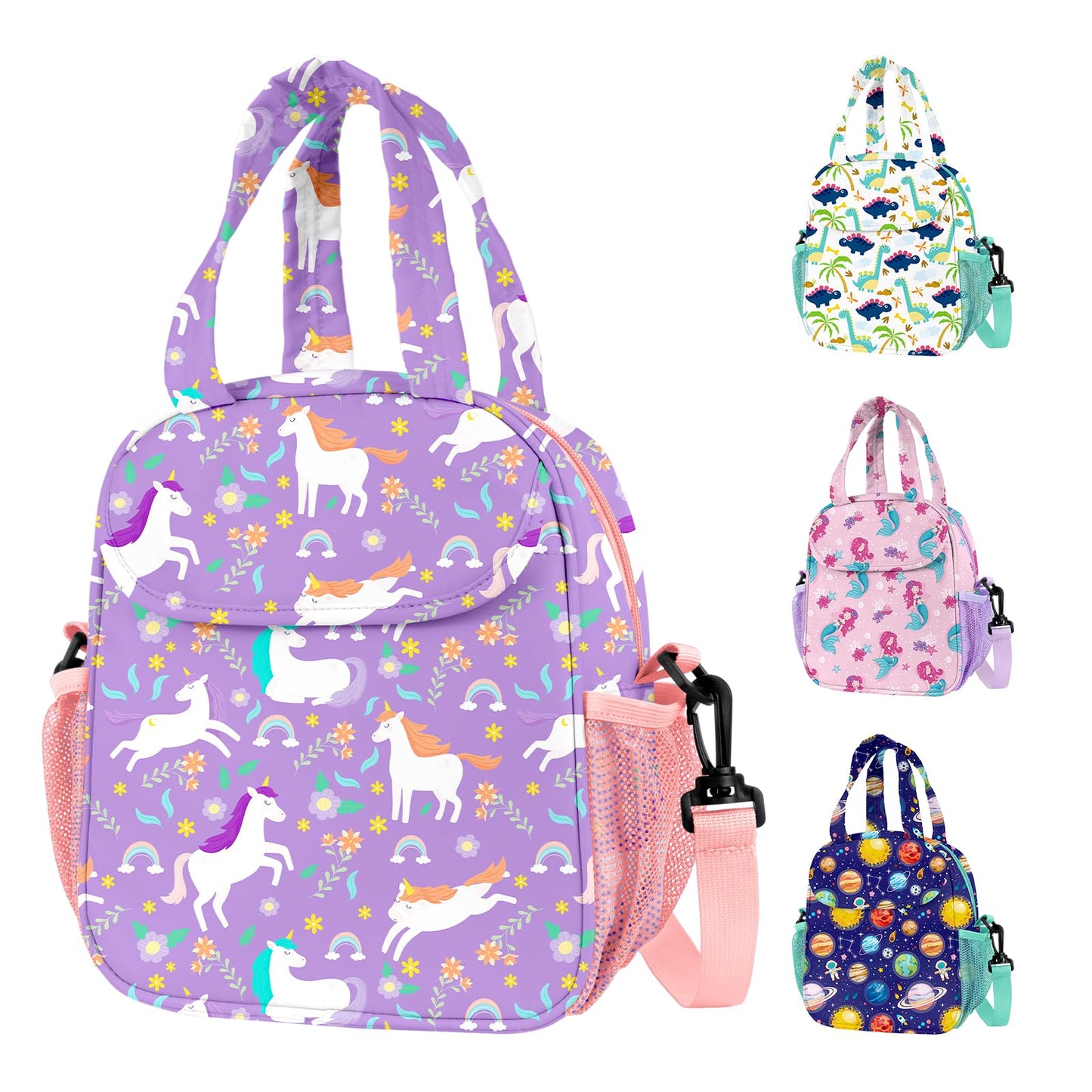 ZAZIWZ Lunch Bag for Kids Insulated Lunch Boxe for Girls Boys Small Reusable Cooler Tote Lunchbox Back to School Cute Lunchbag for Teens (unicorn)
