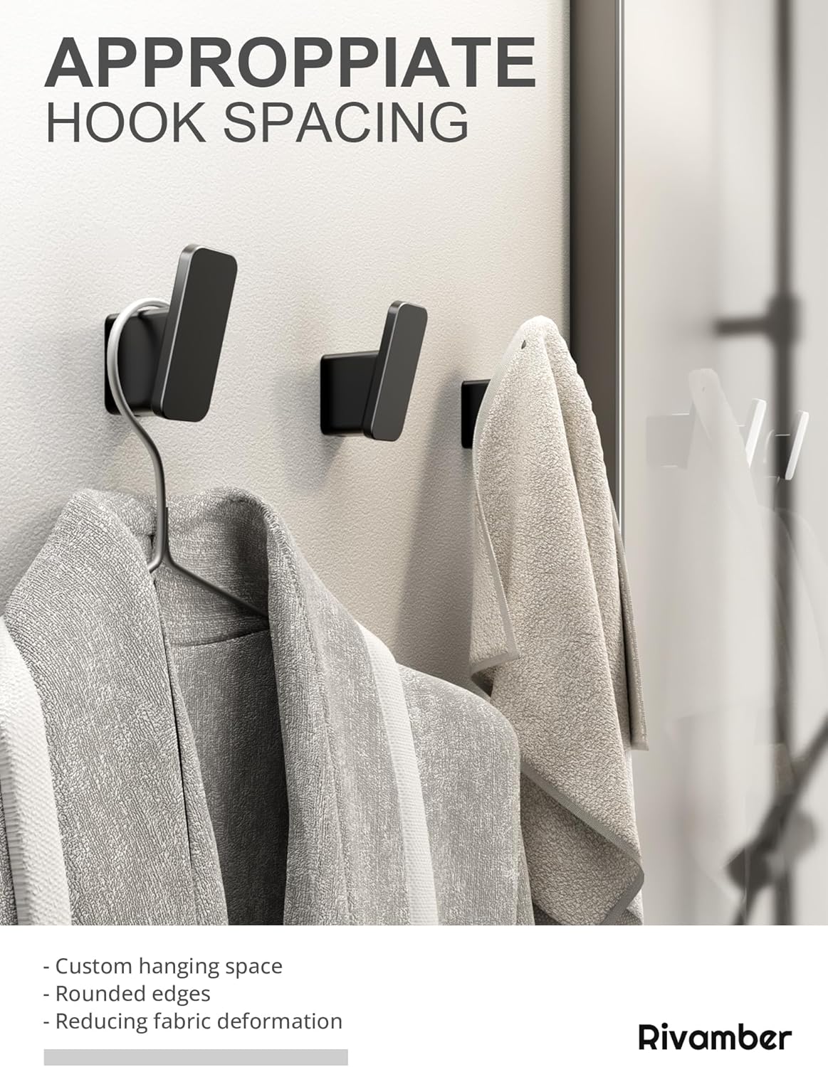 Skiennix Matte Black Towel Hook - Heavy Duty Bathroom Robe & Coat Hanger | 4-Pack for Versatile Use