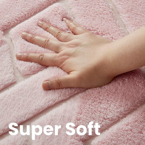 Macgace Ultra Soft Pink Area Rug - 4x6 Modern Geometric Shag with Nonslip Backing | Washable Cozy Carpet for Girls' Bedroom