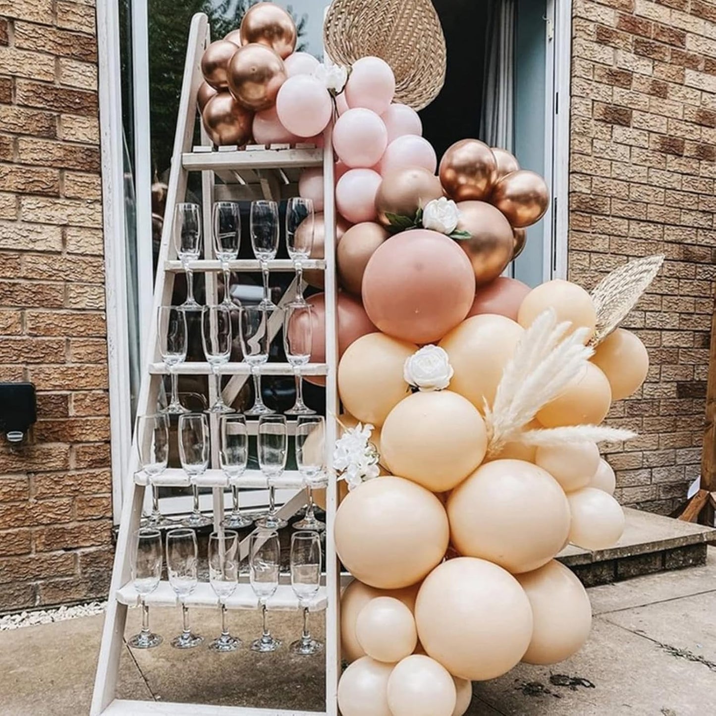 PartyWoo 5-Inch Nude Balloons - 100pcs Apricot Latex Helium Balloons for Boho Theme Parties