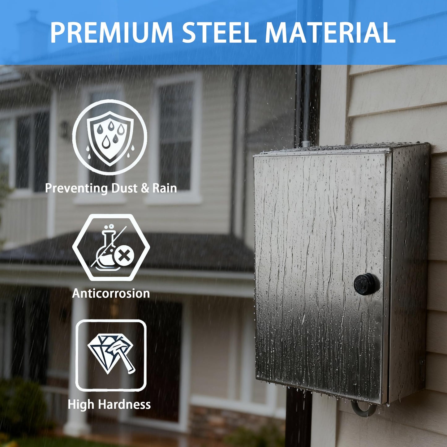 YcXingnon Electrical Enclosure 24x16x12, 304 Stainless Steel Enclosure IP66 Waterproof and Dustproof Metal Electrical Box Indoor and External Wall Hanging