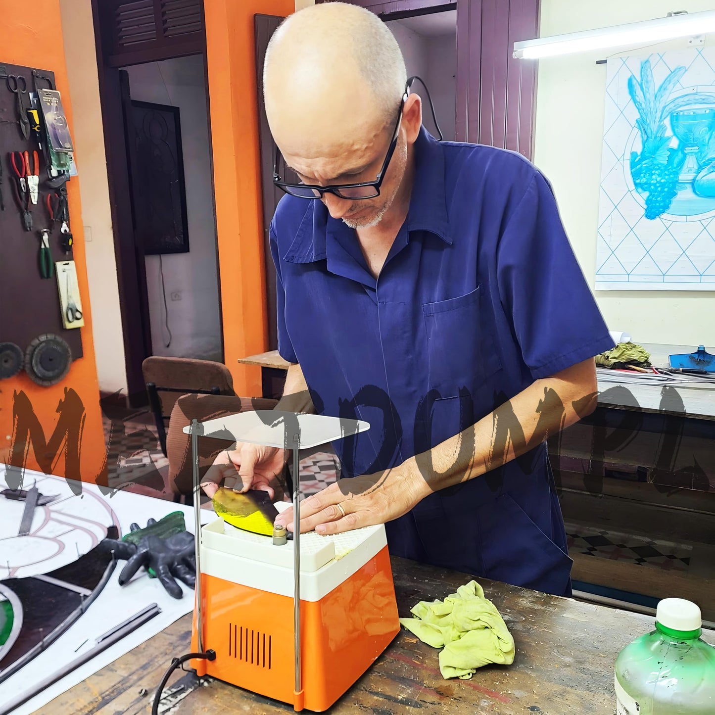 MEETDUMPL Stained Glass Kit，Stained Glass Kits for Adults，Glass Grinder，Stained Glass Grinder，5/8" + 1" Diamond Grinder Bit,100W Soldering Iron Kit,Glass Cutter Tool Kit（Patent has been registered）(7)