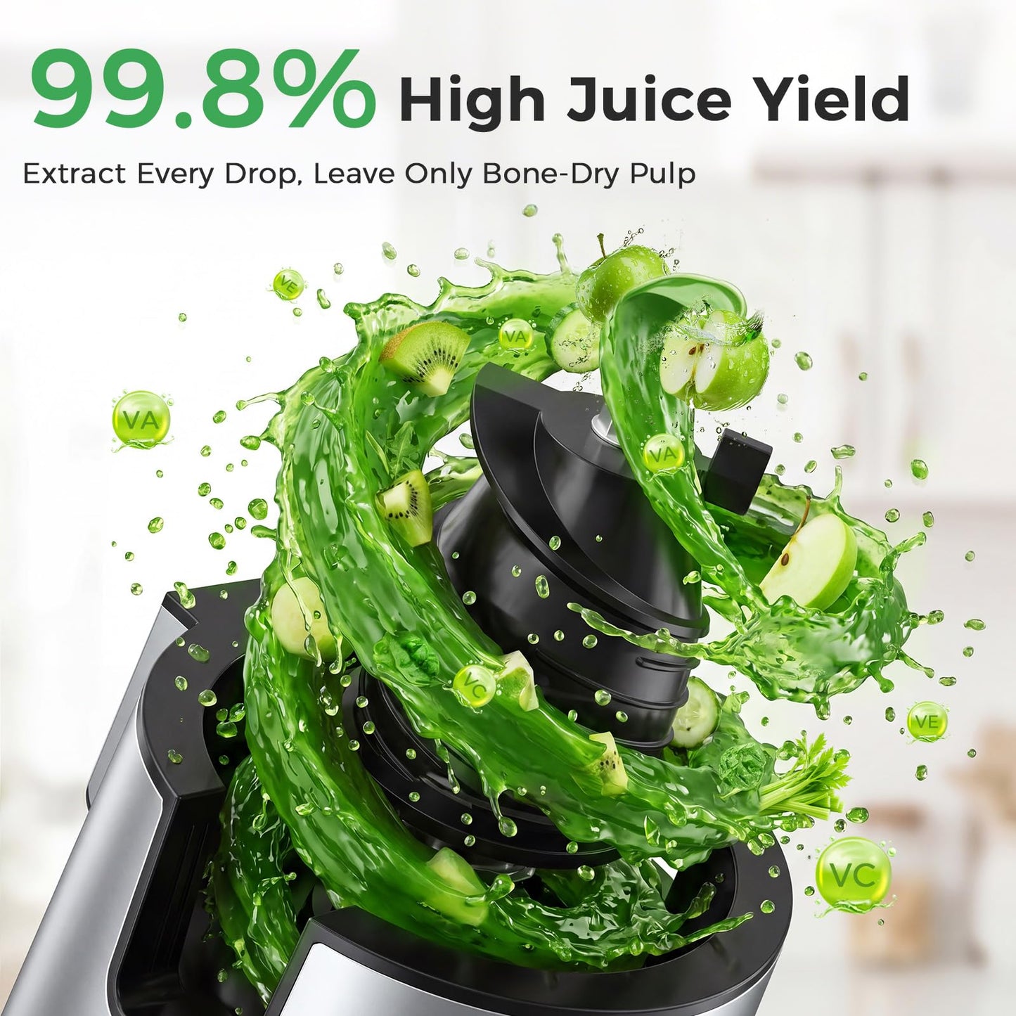 3-in-1 Cold Press Juicer, OSTBA 600W Slow Masticating Juicer with 6" Extra Large Feed Chute for Whole Fruits & Vegetables, Juicer, Nut Milk Maker & Sorbet Machine, Easy to Clean