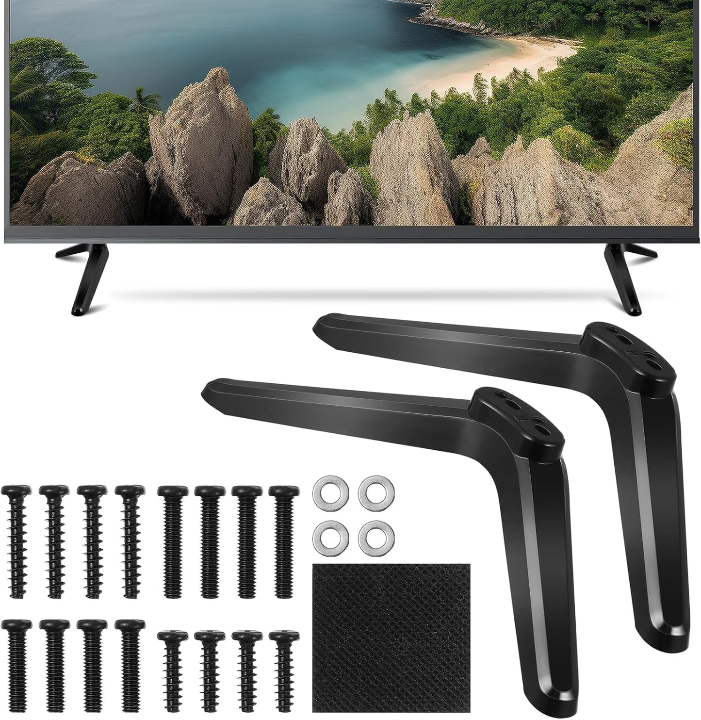 UKCOCO 32-55 Inch Universal TV Mount Stand, Stable Tabletop Bracket for Flat Screens, Replacement Pedestal Base Legs