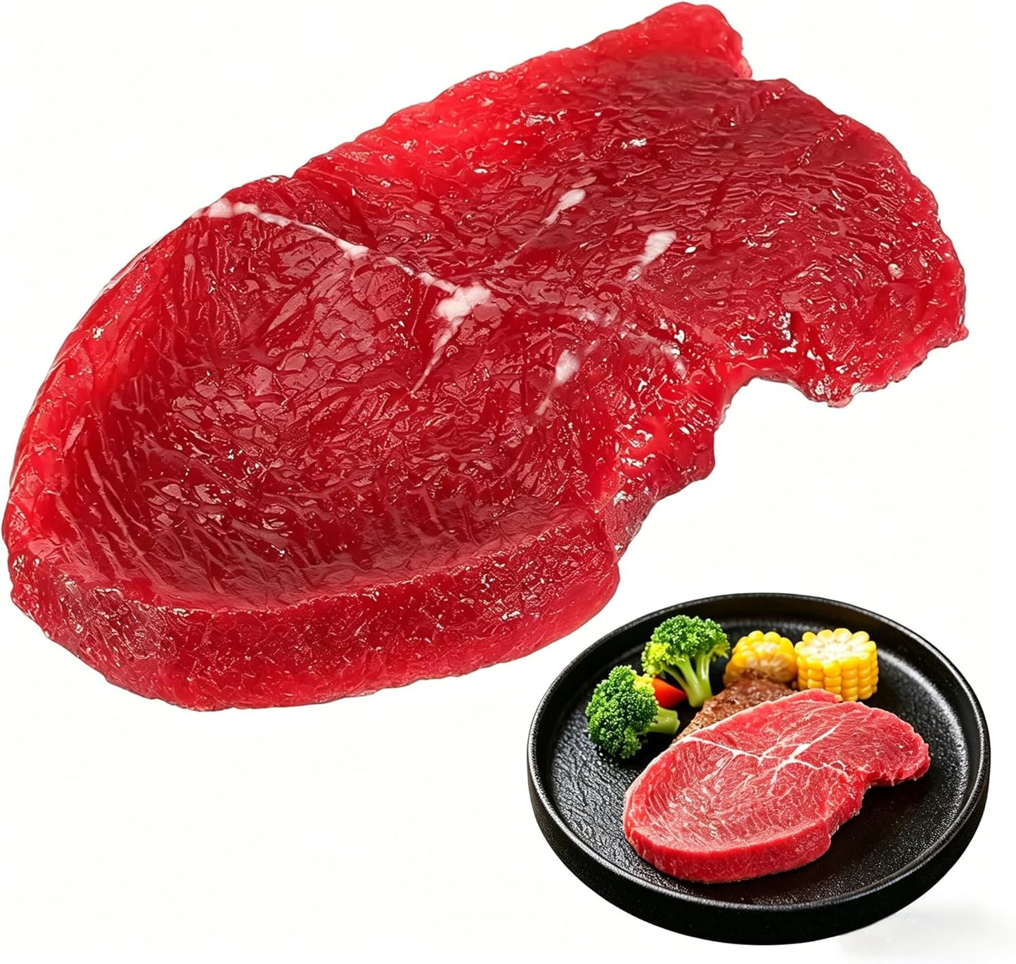 VOSCHOIX Fake Steak Prop : Realistic Food Steak Ornament Simulation Play Food Meat Model for Home Restaurant