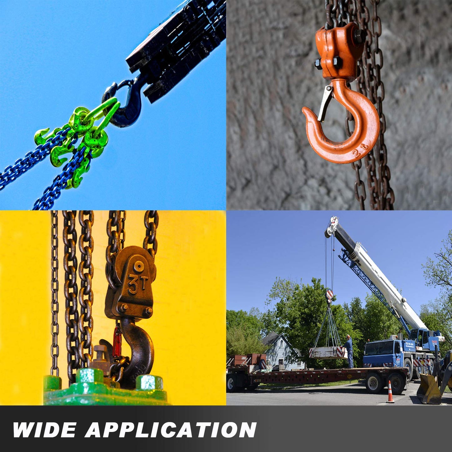 HONYTA Manual Lever Block Chain Hoist 3 Ton, 6000 lbs Chain Hoist Come Along 20 Ft (6 M),Chain Hoist With Hook for Warehouse Garages Construction Zones