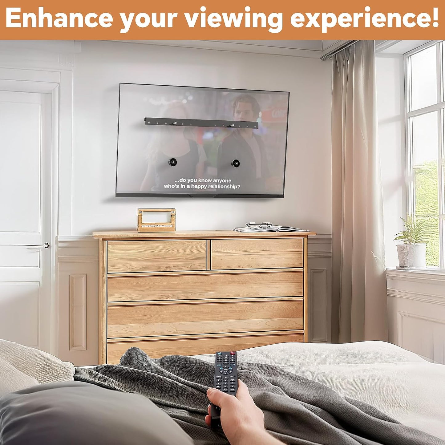 Antimbee 32-75 Inch 600x400mm 150lbs, 5, Studless Drywall TV Wall Mount, No Stud No Drill TV Bracket Hanger for TVs