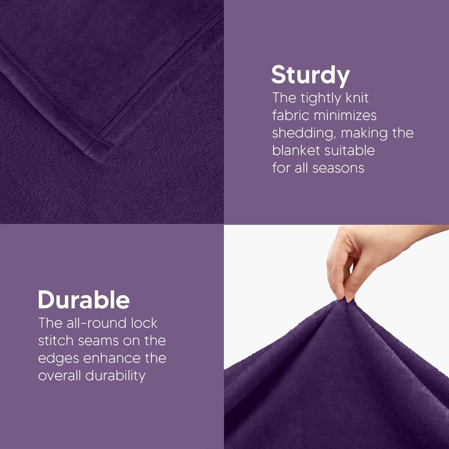 Utopia Bedding Fleece Blanket - Luxury Soft Microfiber Throw in Purple | Anti-Static, 50x60 Inch