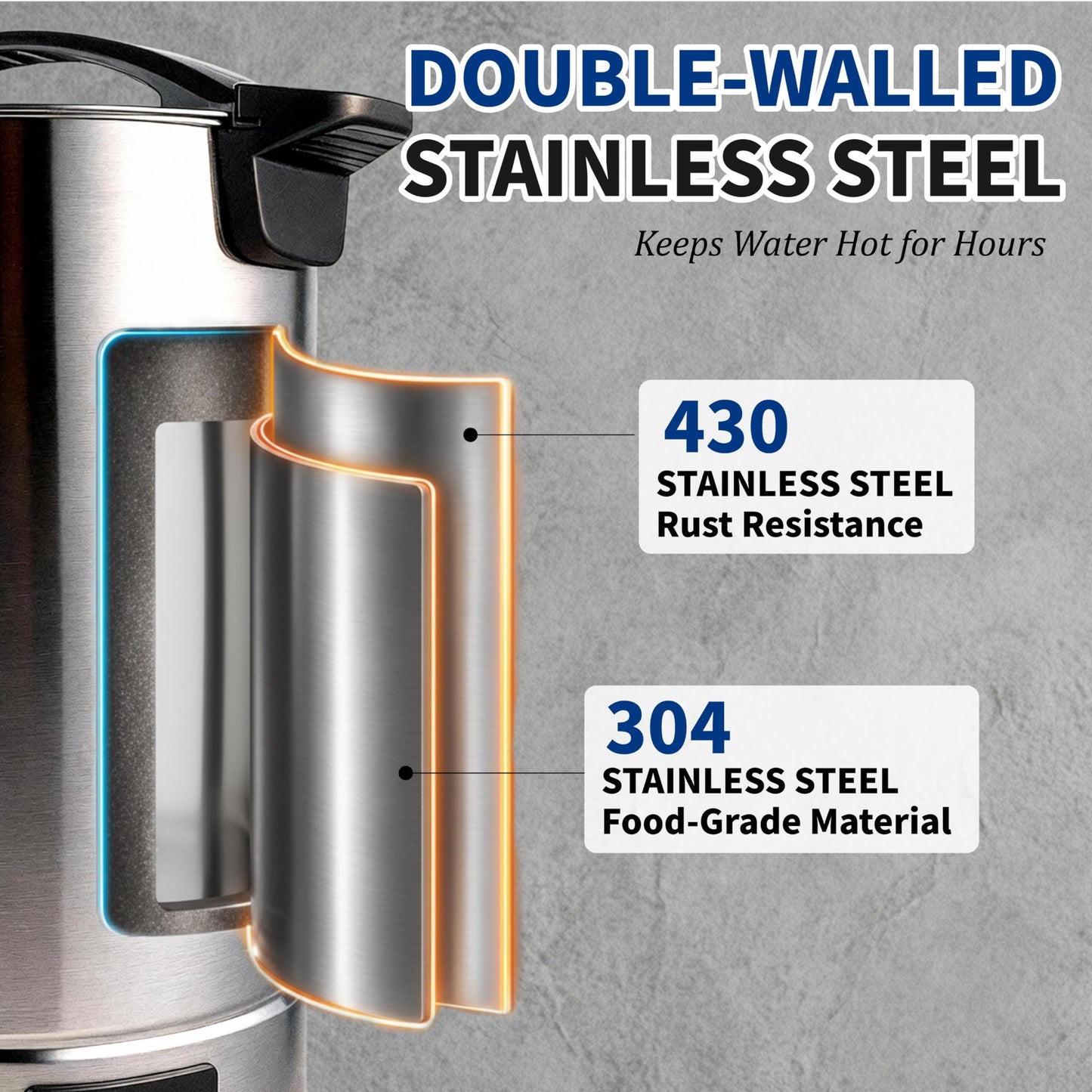 GKFF Hot Water Dispenser, 7L(30 Cups) Hot Water Boiler Urn, 304 Stainless Steel Electric Water Boiler, Digital Temperature Control, Keep Warm, Boil-Dry Protection, for Tea, Coffee & Baby Formula