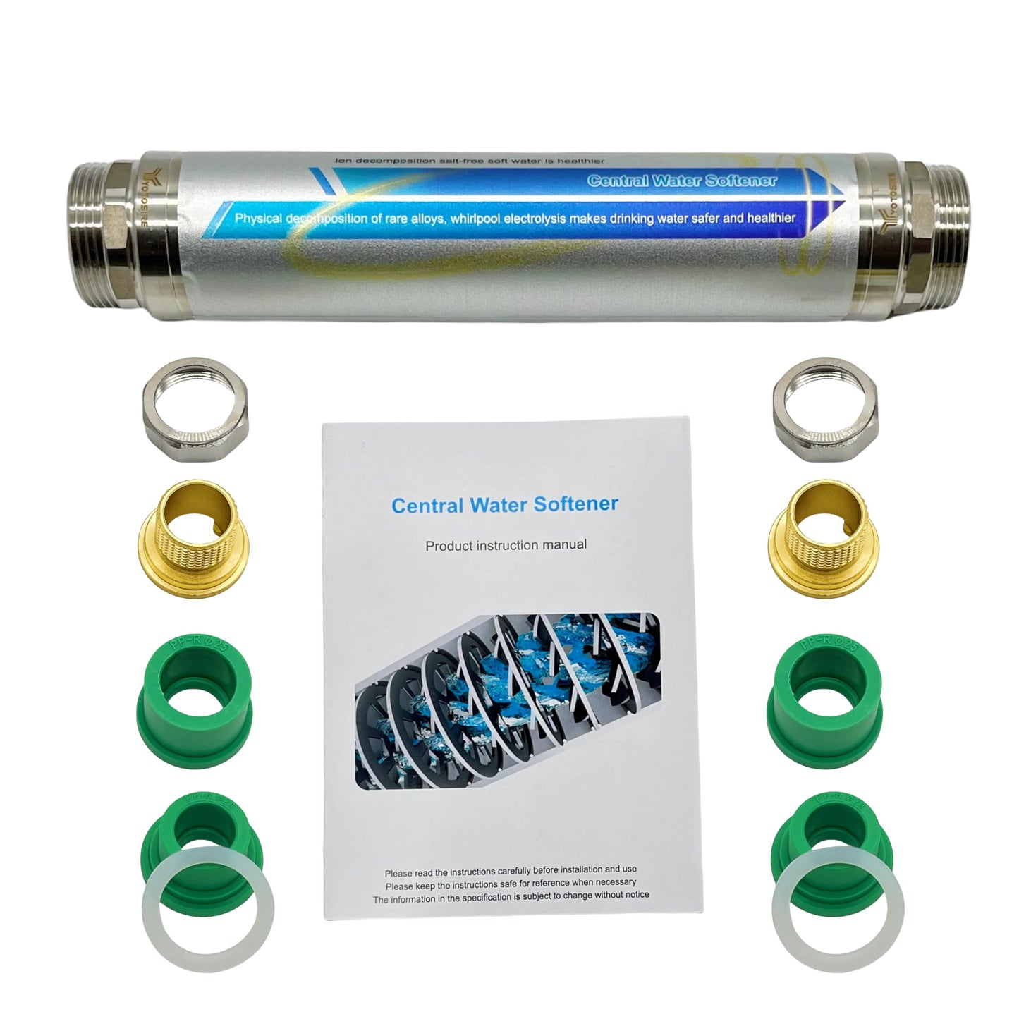 Salt-Free Whole House Water Descaler-1.2" and ¾ NPT Water Descaler System, Prevents Limescale in Pipes, Water Heaters & Boilers, 10-Year Durability, No Salt or Maintenance