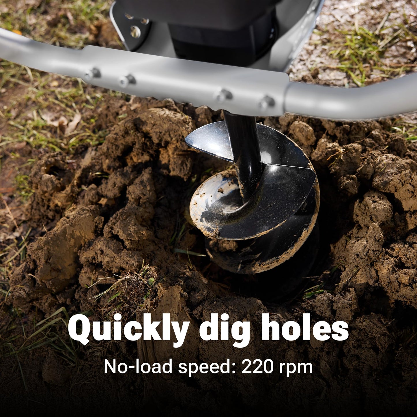 WORX Nitro 40V Brushless Cordless Earth Auger, Electric Post Hole Digger for Fence Posts with Drill Bit 8'', for Garden & Plant, Equivalent to a 45 CC Gas-Auger, Battery and Charger Included, WG865