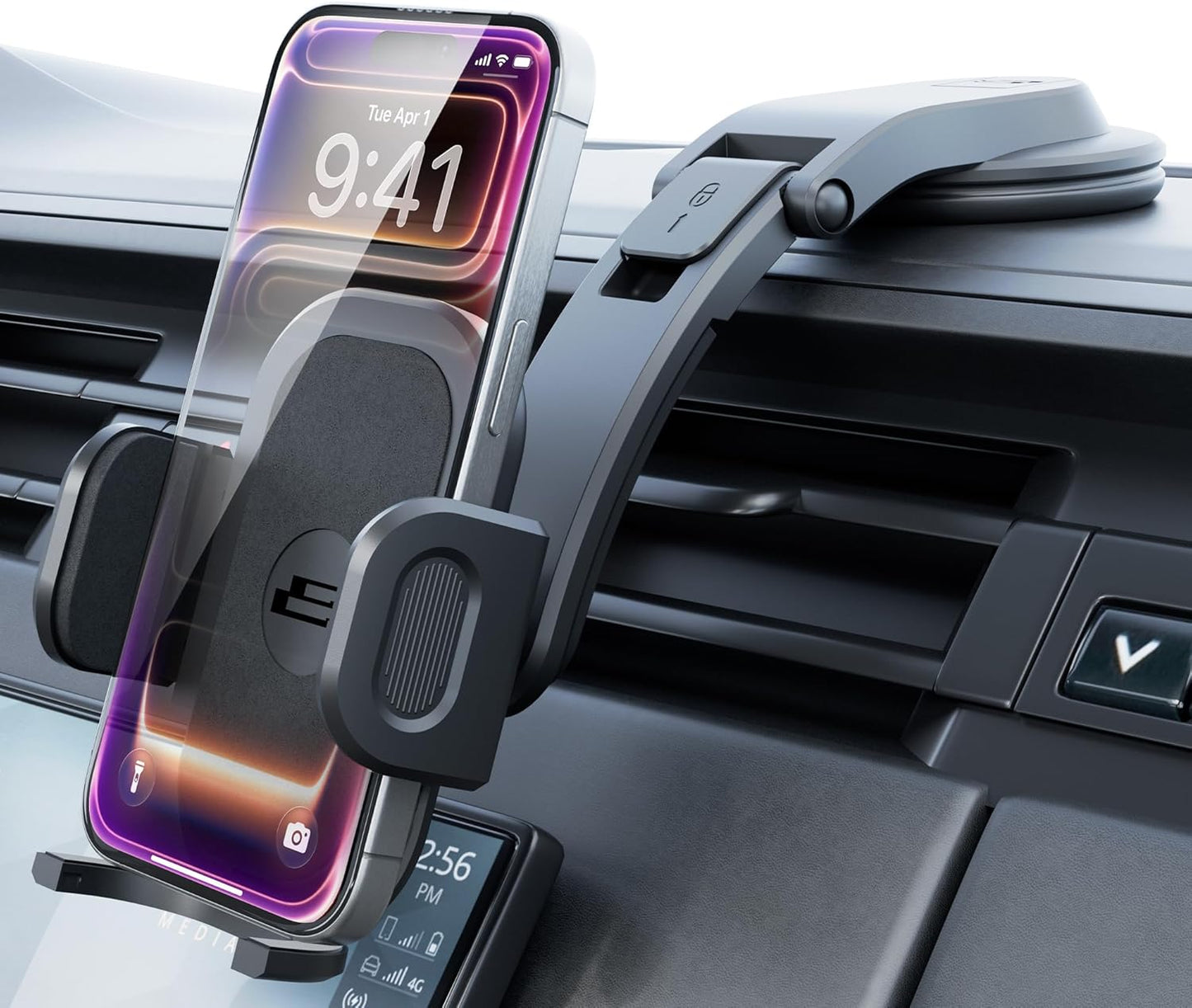 Bracketron TripGrip Low-Profile Dashboard Car Phone Holder Mount, One-Click Expandable Phone Holders for Your Car
