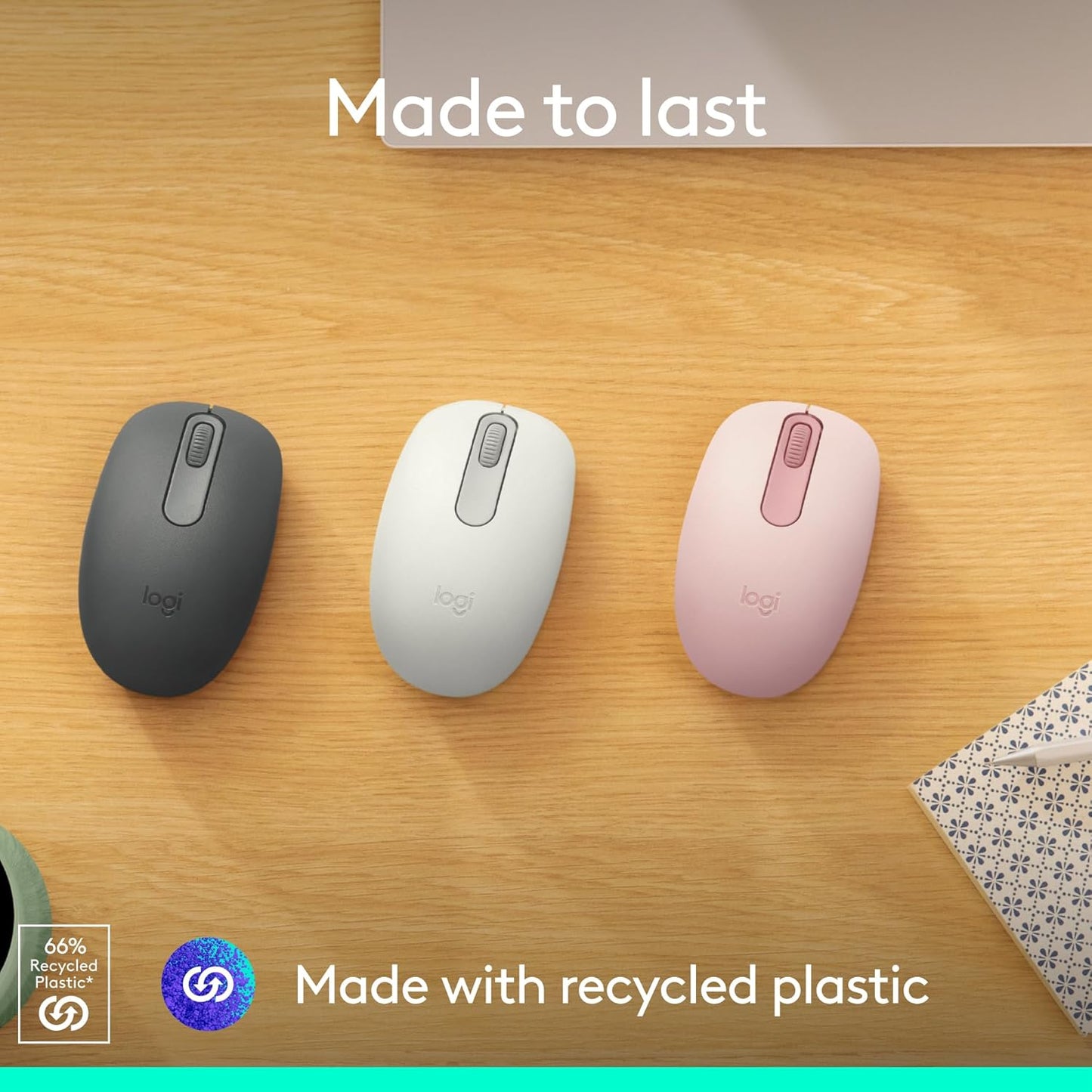 Logitech M196 12-Month Bluetooth Wireless Mouse, Compact and Portable Mouse for Laptops, Tablets and More, Battery