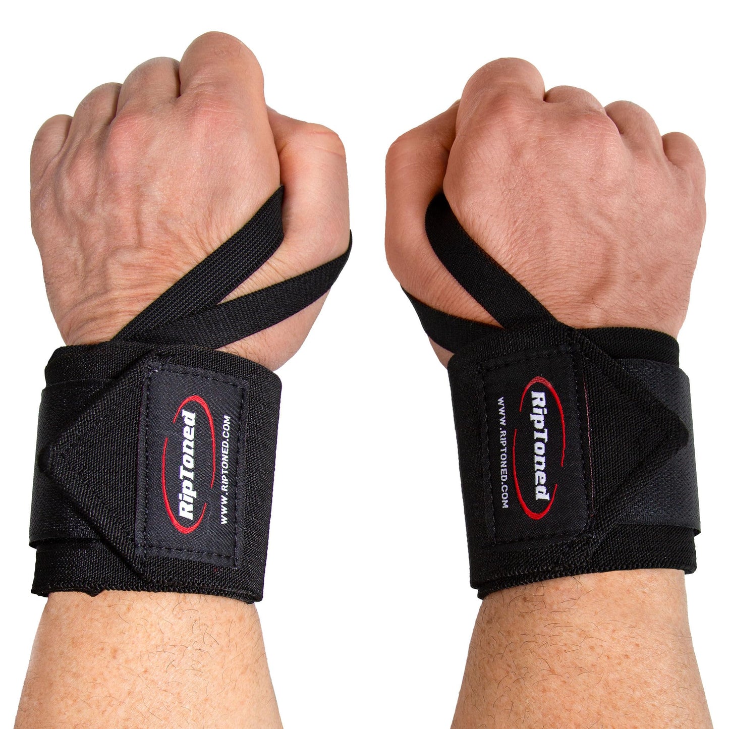 Rip Toned Wrist Wraps for Weightlifting – USPA & USAPL Approved 18" Wrist Straps for Powerlifting – Adjustable, Durable Gym Wraps with Thumb Loop – Quality Support for Men & Women – Black Stiff