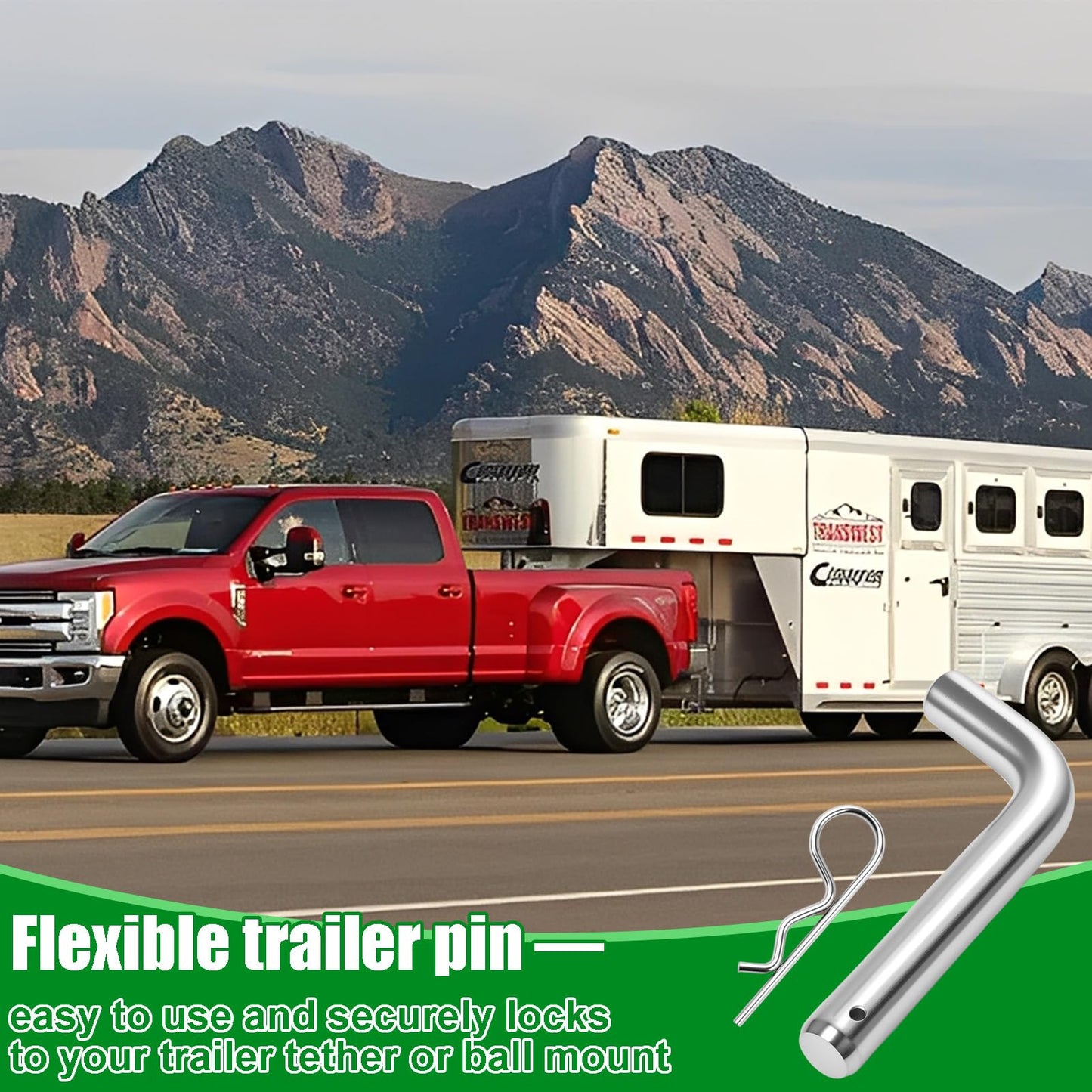 Trailer Hitch Pin and Clip Set, 5/8-Inch Diameter Hitch Pin, Fits 2 or 2-1/2-Inch Receiver, Heavy Duty Rust-Proof Steel, Swess Secure Locking Tow Hitch Pins(4 Pack)
