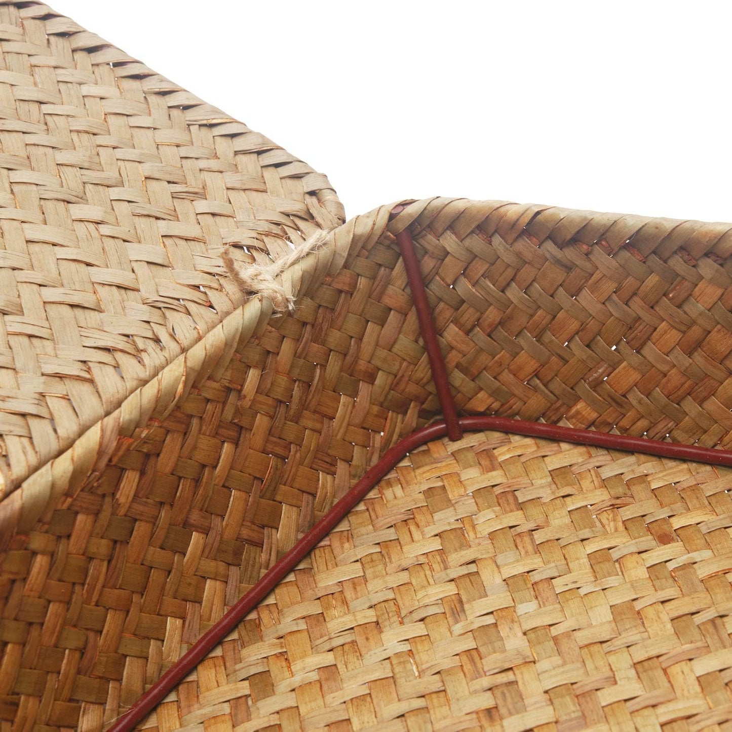 Seagrass Storage Basket Set - Rectangular Woven Bins with Lid for Organizing Snacks & Toys | Natural Finish (Large & Small)