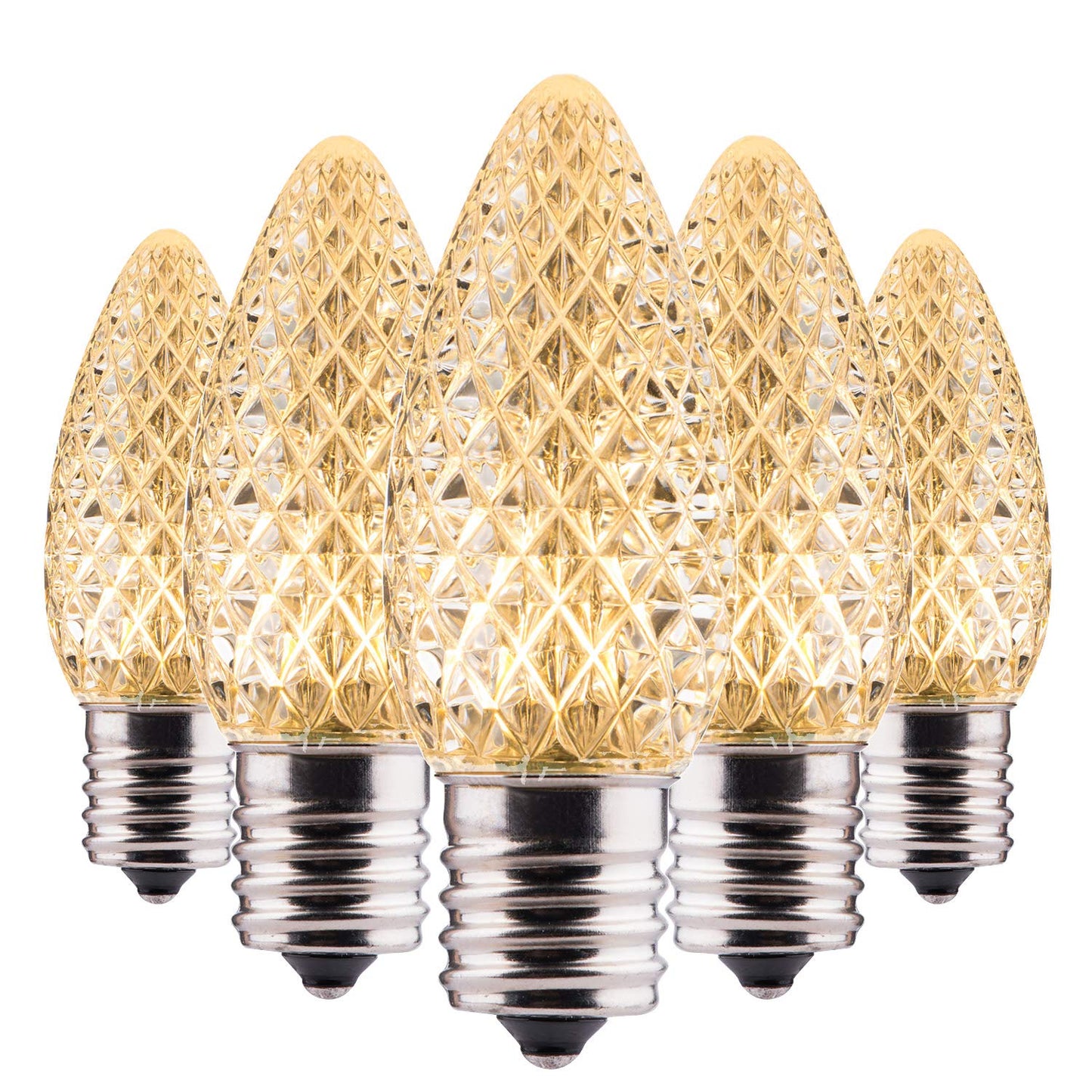 Minetom C9 LED Christmas Light Bulbs, Dimmable Warm White, 50 Pack, E17 Base for Indoor & Outdoor Holiday Decoration