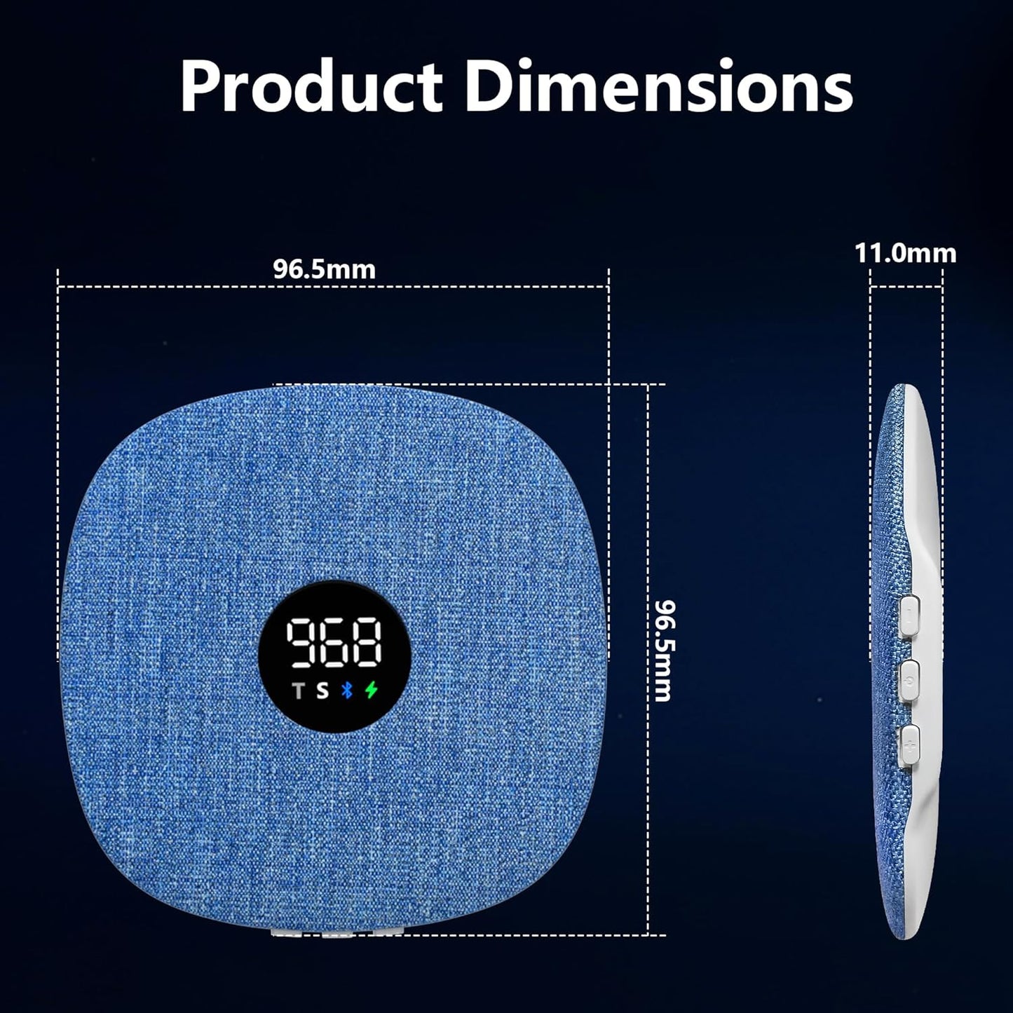 Mhaohuofu 16 Under Pillow Speaker for Sleeping, Dual Bone Conduction Bluetooth Pillow Speaker with LED Display, Two
